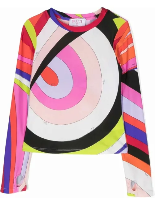 Pucci Long Sleeves T-shirt With Iride Print