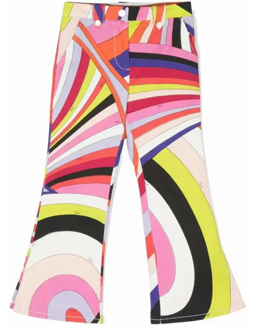 Pucci Flare Pants With Iride Print