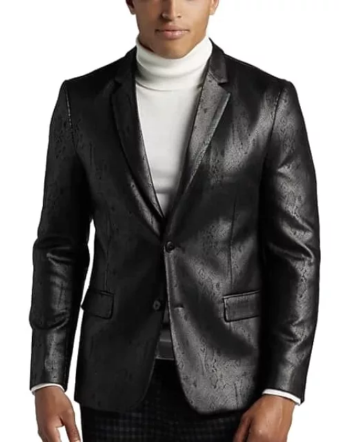 Paisley & Gray Men's Slim Fit Sport Coat Black Faux Snakeskin