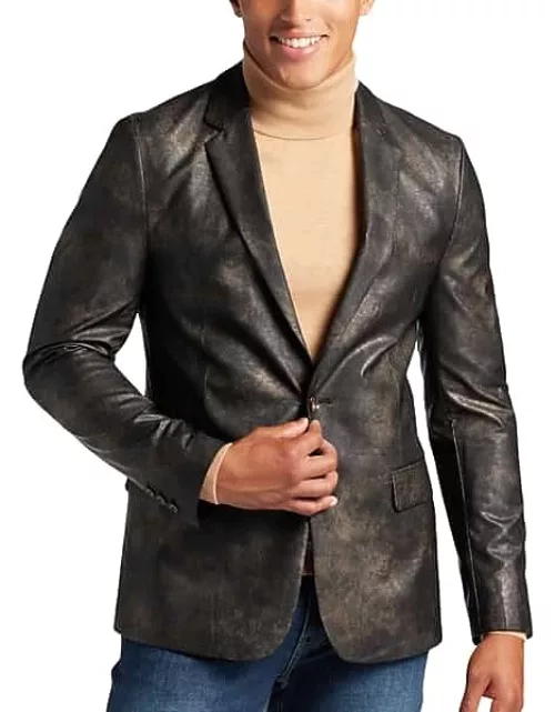 Paisley & Gray Men's Slim Fit Sport Coat Black Faux Leather