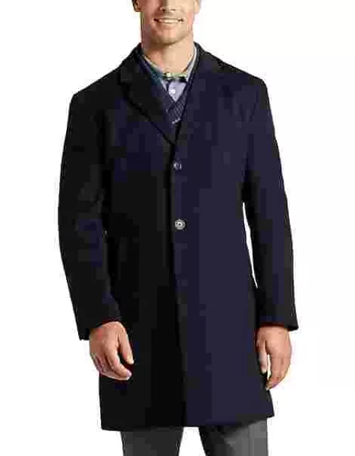Joseph Abboud Men's Classic Fit Fit Overcoat Navy Solid