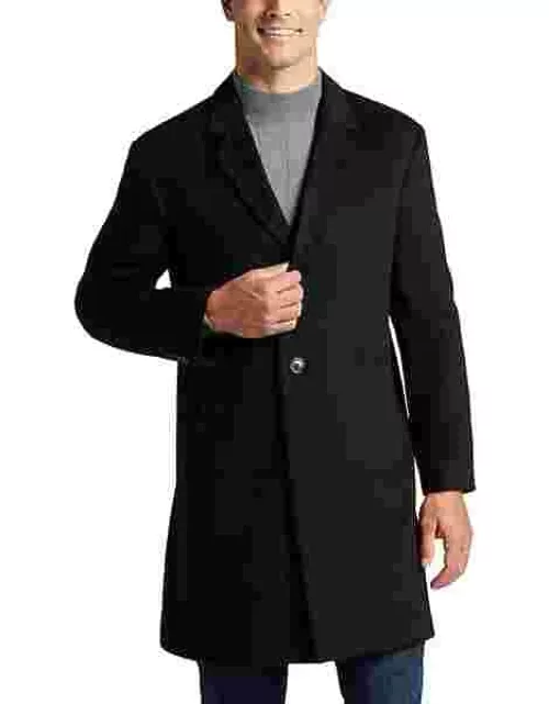 Joseph Abboud Big & Tall Men's Classic Fit Fit Overcoat Black