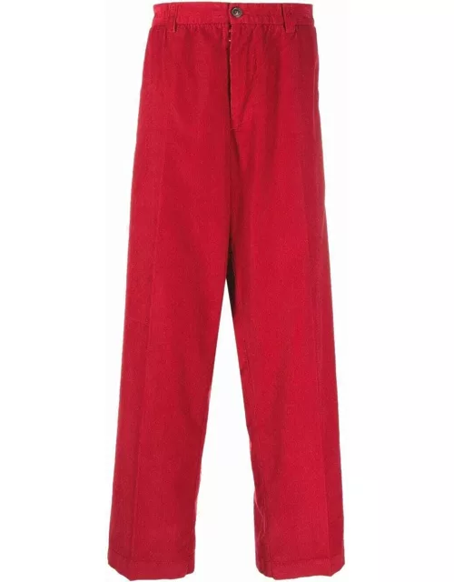 Red ribbed trouser