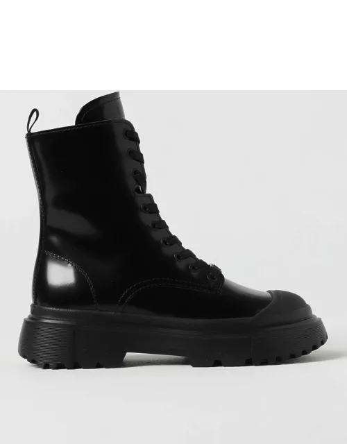 Hogan H619 combat boots in brushed leather