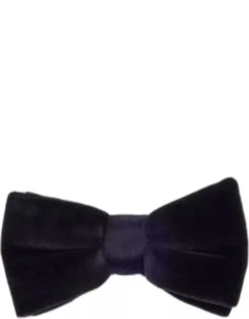 Bow tie in cotton velvet- Black Men's Bow Tie