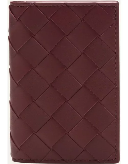 Men's Intreccio Bicolor Leather Vertical Bifold Card Case