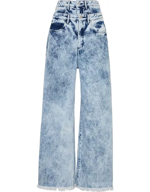 Marques' Almeida Layered Acid-wash Wide-leg Jeans - Blue