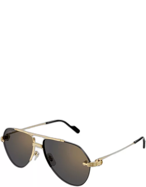 Men's CT0427SM Metal Aviator Sunglasse