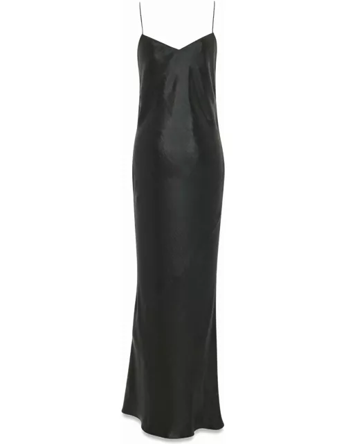 Saint Laurent Long Satin Dress With Thin Strap