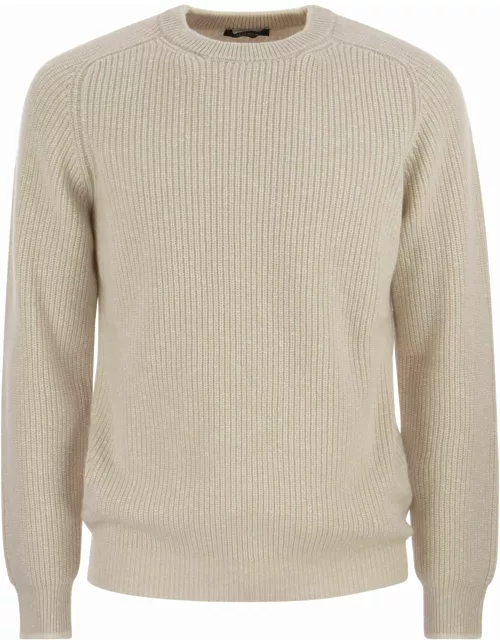 Peserico Crew-neck Sweater In Wool And Cashmere