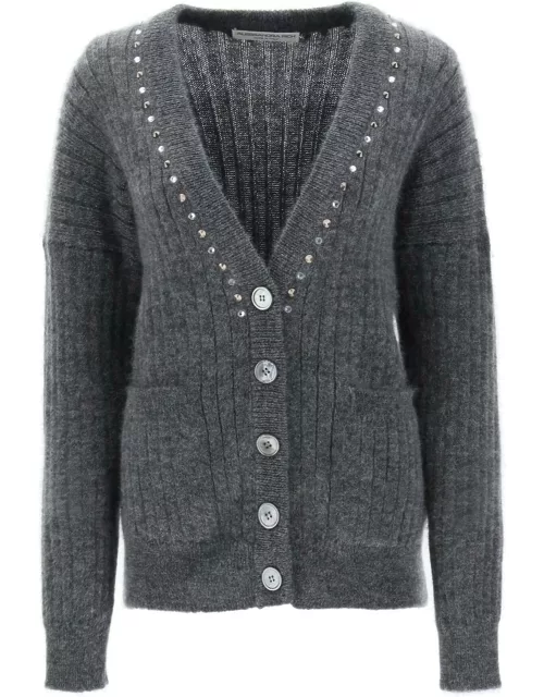 ALESSANDRA RICH cardigan with studs and crystal