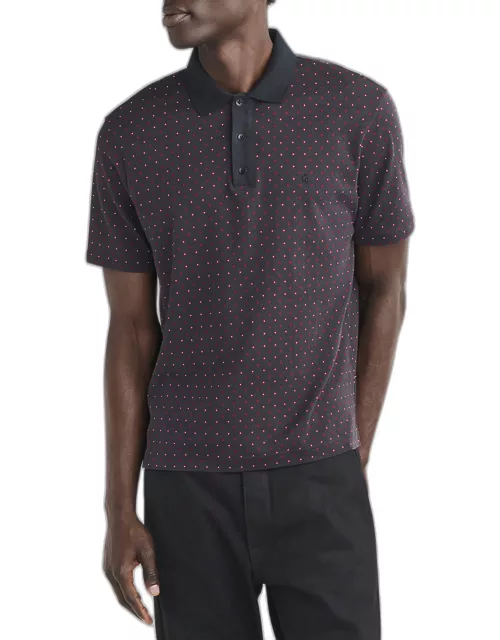 Men's Geometric Interlock Polo Shirt