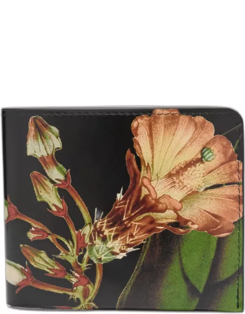 Men's Botanical Composition Leather Bifold Wallet