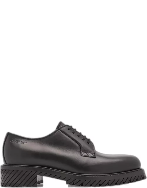 Men's Military Diagonal-Sole Leather Derby Shoe
