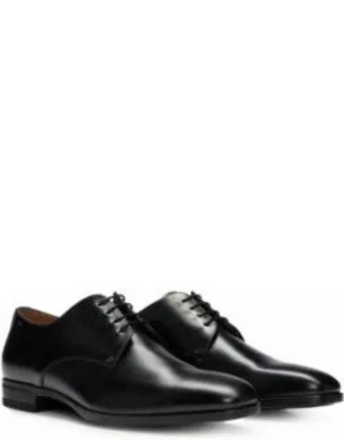 Leather Derby shoes with rubber sole- Black Men's Business Shoe