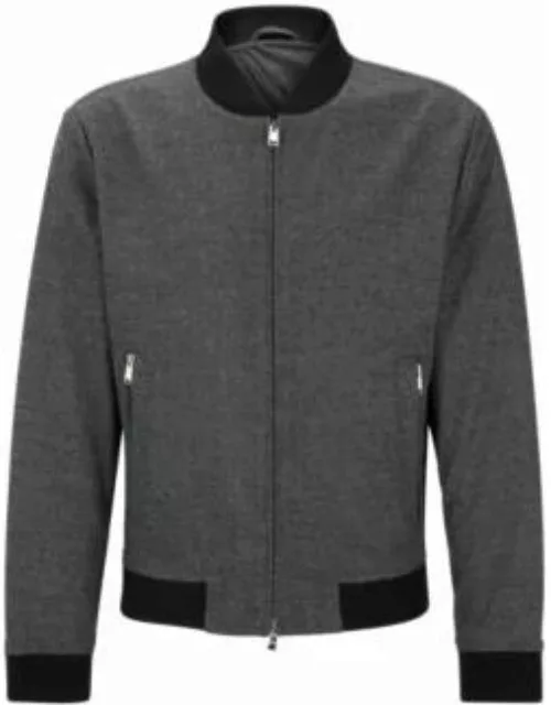 Slim-fit jacket with two-way front zip- Dark Grey Men's Sport Coat