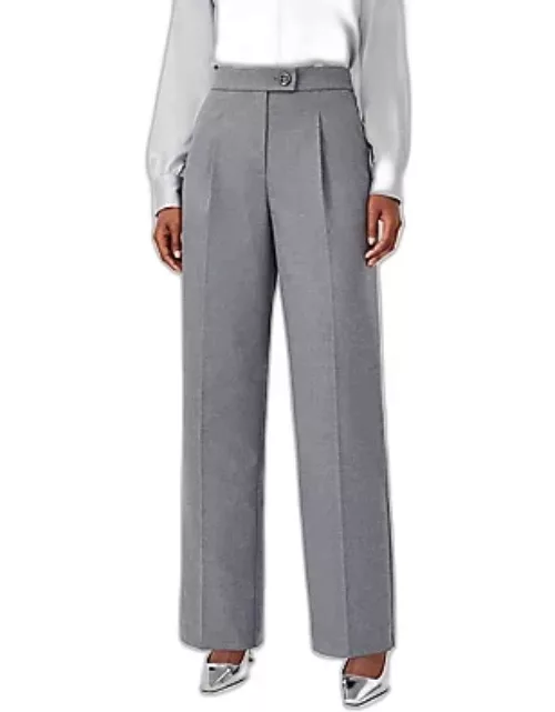 Ann Taylor Pleated Slim Straight Pants in Heathered Flanne