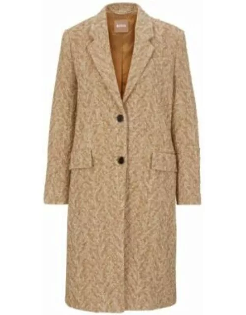 Slim-fit coat in a structured cotton blend- Patterned Women's Formal Coat