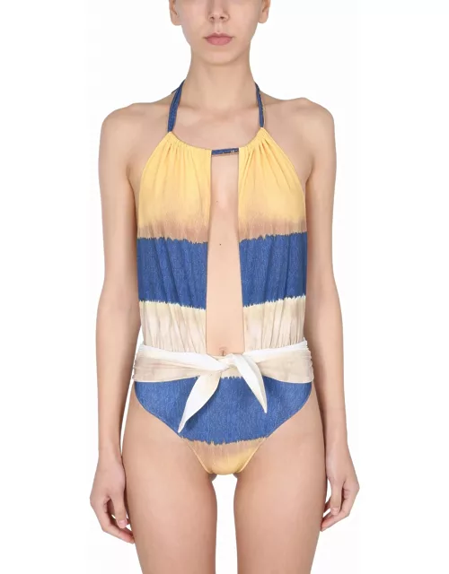 Alberta Ferretti One Piece Swimsuit With Tie Dye Print