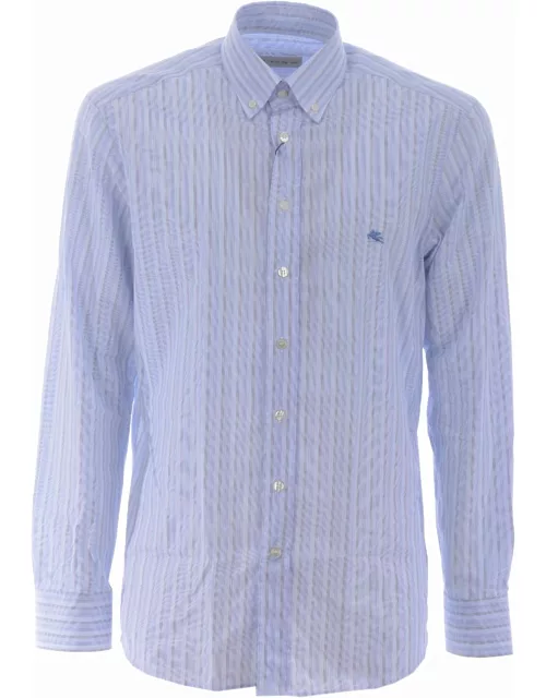 Etro Shirt regular Button Down In Striped Cotton