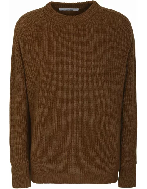 Saverio Palatella Rib Trim Woven Plain Sweater