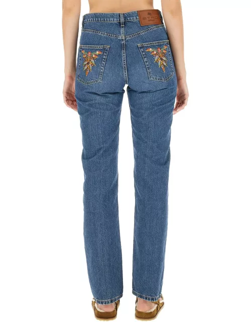 etro jeans with logo embroidery