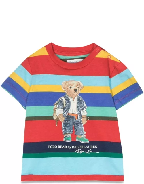 polo ralph lauren striped bear t-shirt