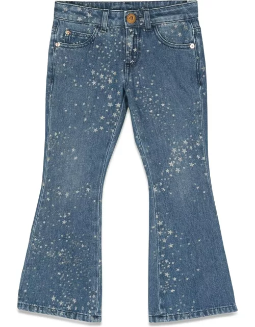 versace glitter print jean
