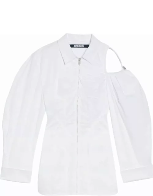 White asymmetrical chemisier La robe Galliga