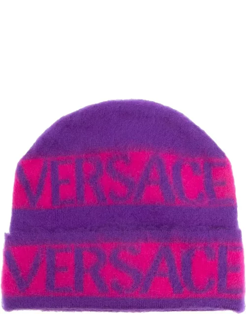 versace beanie logo stripe