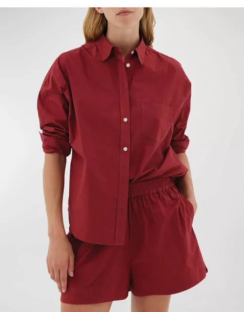 Chiara Relaxed-Fit Dyed Cotton Button-Front Shirt
