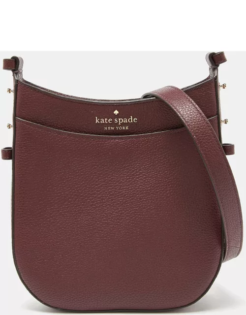 Kate Spade Burgundy Leather Leila North South Crossbody Bag