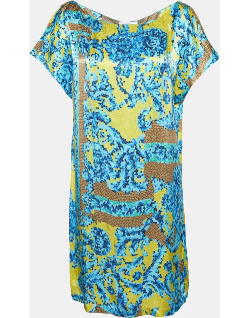 Versace Collection Multicolor Jersey Boat Neck Shift Dress