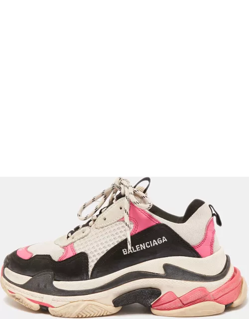 Balenciaga Multicolor Leather and Mesh Triple S Sneakers