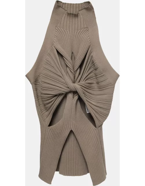Dion Lee Beige Knit Twisted Cut Out Sleeveless Top