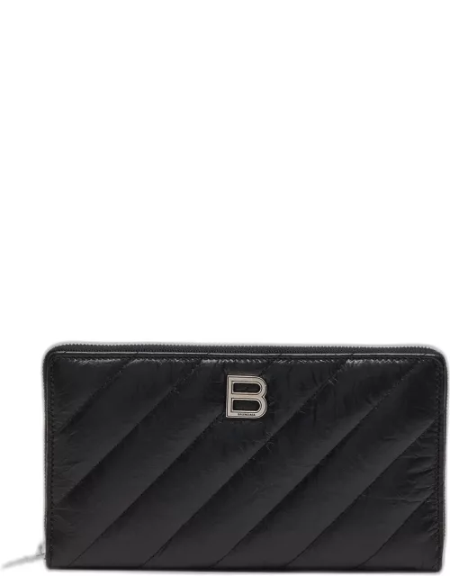 Crush Zip Quilted Continental Wallet
