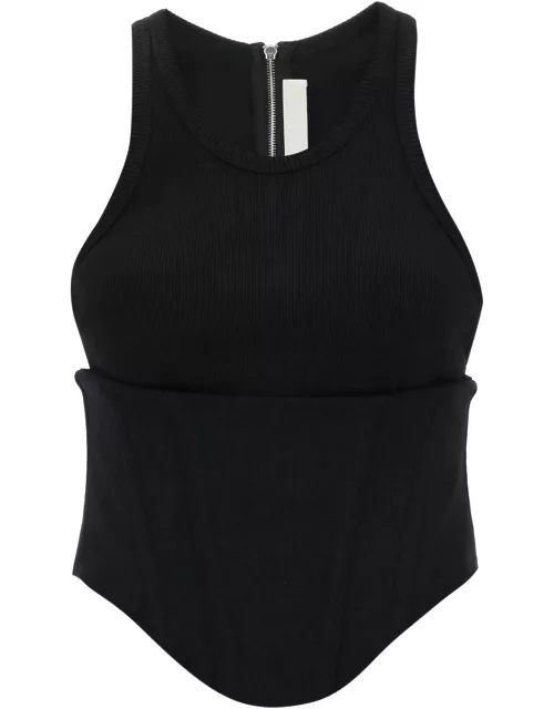 DION LEE Tank top with underbust corset