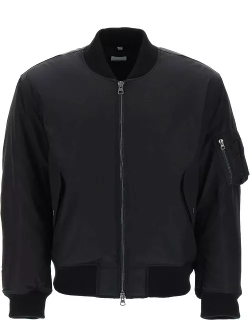 BURBERRY 'GRAVES' PADDED BOMBER JACKET WITH BACK EMBLEM EMBROIDERY