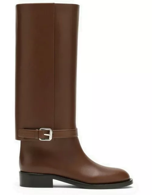 High brown leather boot