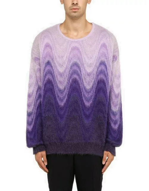 Purple mohair crew-neck sweater
