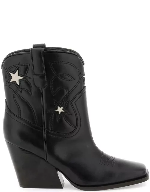 STELLA McCARTNEY texan ankle boots with star embroidery