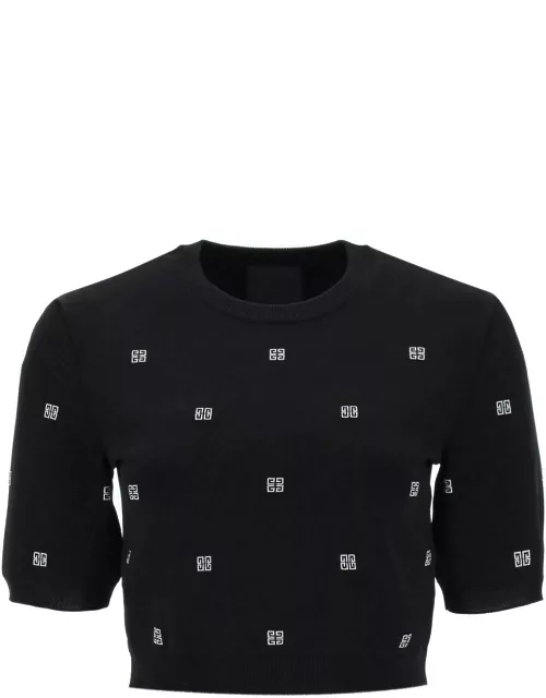 GIVENCHY KNITTED CROPPED TOP WITH 4G MOTIF