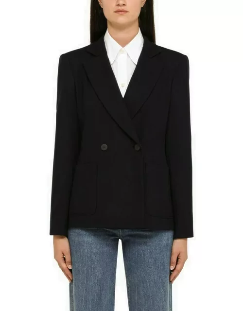 Double-breasted navy wool jacket