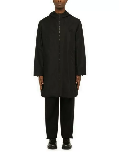 Lightweight black nylon coat