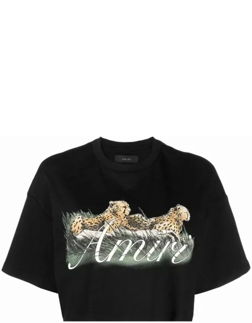 Graphic-print cropped T-shirt