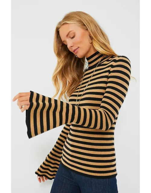 Black Camel Stripe Mirabel Sweater