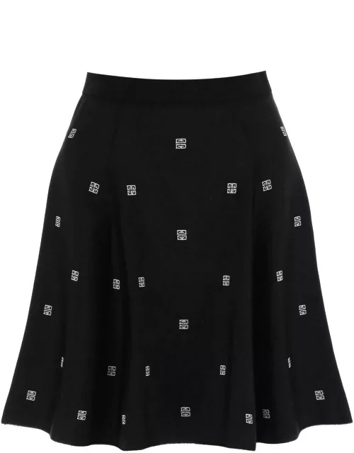 GIVENCHY knitted mini skirt with 4g motif