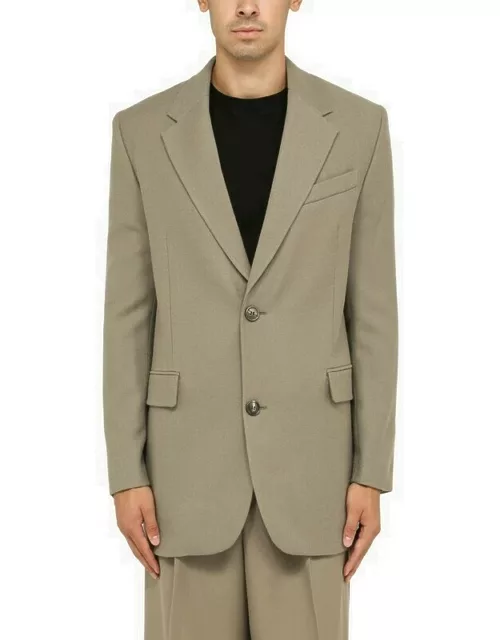 Wide taupe single-breasted jacket