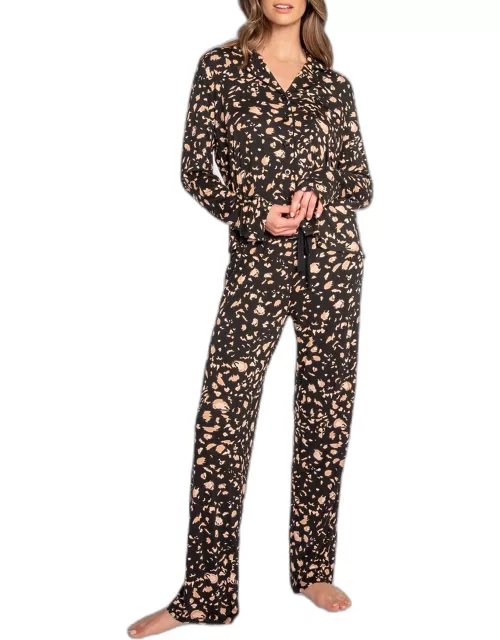 Black Cheetah Print Pajama Set
