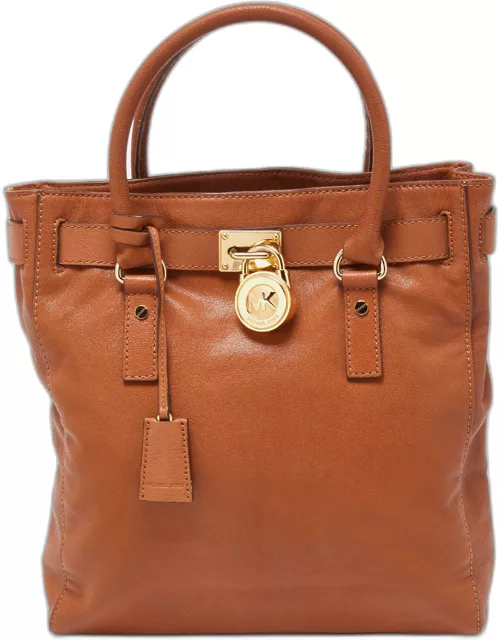 Michael Kors Brown Leather Hamilton North South Tote